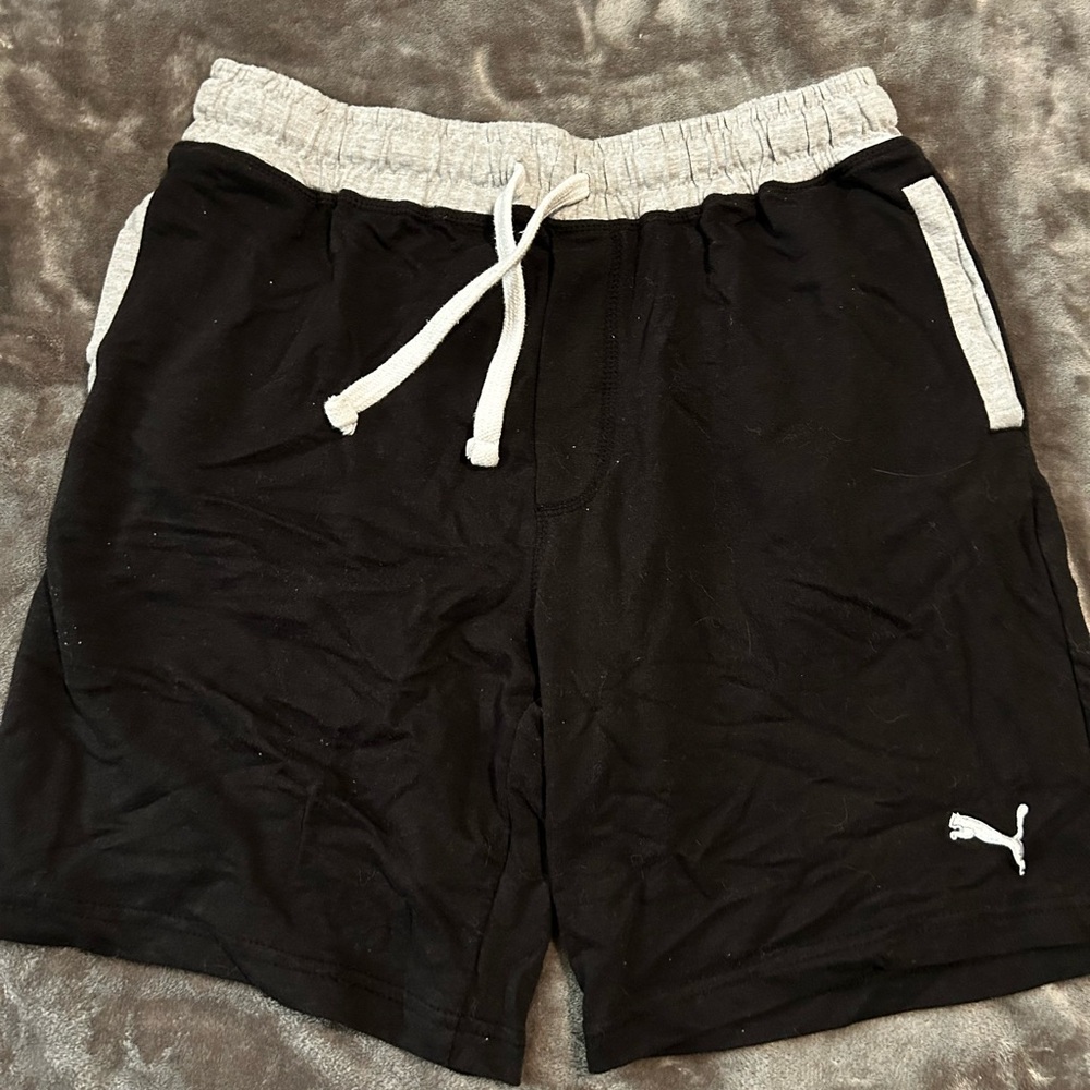 Puma Black and Gray Athletic Shorts Lightweight Design